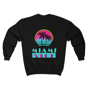Miami Vice Action TV Serie Don Johnson Herren Navy Schwarz Sweatshirt Gr. S bis 3XL