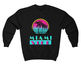 Sudadera Miami Vice: serie de televisión de los 80 con cuello redondo gráfico