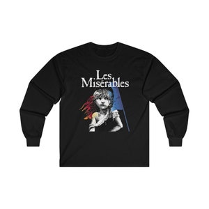 Les Miserables Broadway Musical Show Men&#39;s Black Long Sleeve T-Shirt Size S to 2XL