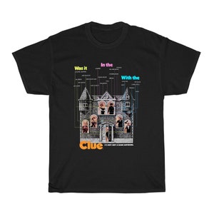 Clue Movie Poster Logo Men's Black T-Shirt Size S to 5xl