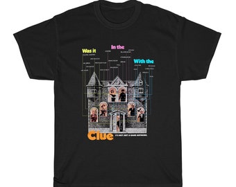 Clue Movie Poster Logo Men's Black T-Shirt Size S to 5xl