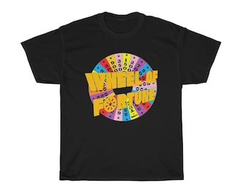 Wheel of Fortune Retro Classic TV Show Logo Men&#39;s Black T-Shirt Size S to 5xl