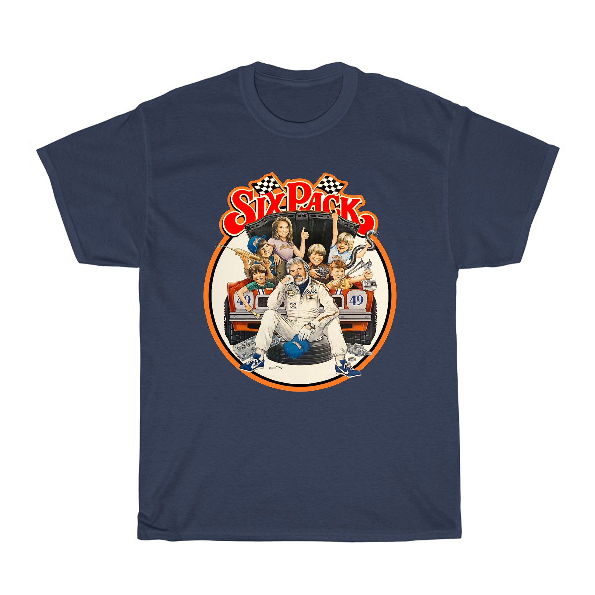 Six Pack Movie Kenny Rogers Men's Grey Navy Black T-shirt