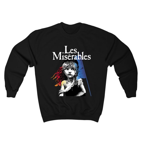 トップス 80s Les Miserables Sweat Shirt Size XL Les Miserables Broadway Musical Show Men's White Grey Black