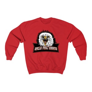 Eagle Fang Cobra Kai Karate Kid Logo Men&#39;s Red Grey Black Sweatshirt Size S to 3XL