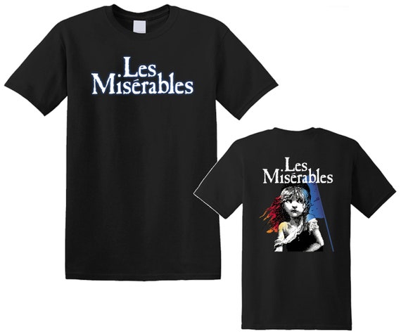 Les Miserables Broadway Musical Show Logo Men's Navy Black T-shirt