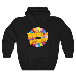 Wheel of Fortune Retro Classic TV Show Logo Black Navy Gray Hoodie Sweatshirt Size S to 5XL