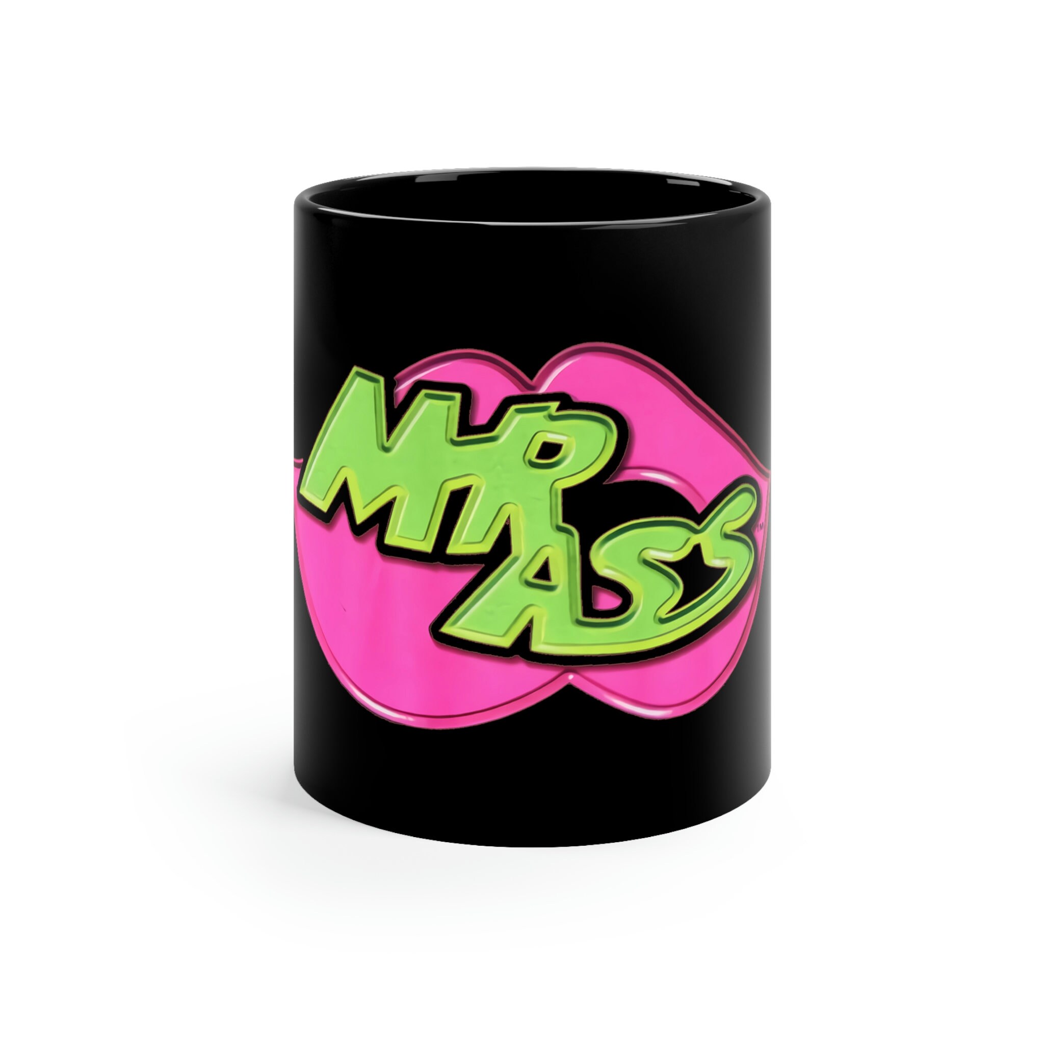 MR ASS Mr. Ass Retro Wrestling Icon 11oz Black Mug