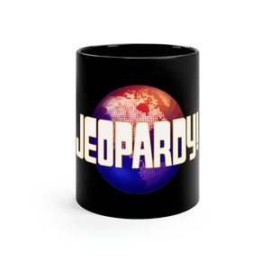 Jeopardy TV Game Show Logo 11oz Black Mug