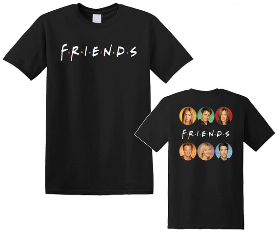 FRIENDS 90's TV Show Men's Navy Black White T-shirt Size S to 5XL
