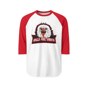Eagle Fang Cobra Kai Karate Kid Movie Symbol Raglan Tee T-Shirt Size S to 2XL