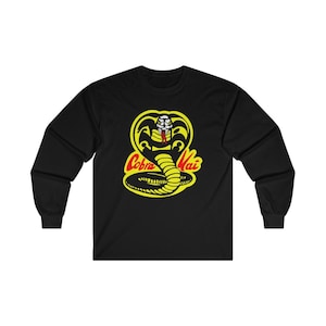 Karate Kid Cobra Kai Logo Miyagi Men&#39;s Navy Black Long Sleeve T-Shirt Size S to 2XL