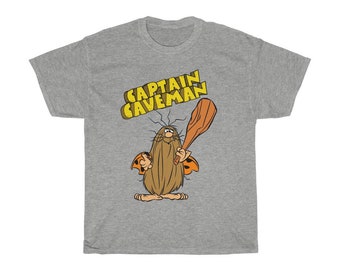 Captain Caveman Retro TV Show Men's White Grey Green Blue Navy T-Shirt Size S to 5xl