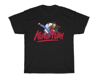 Kung Fury Game Movie Action Black Men's Navy Grey T-Shirt Size S to 5XL