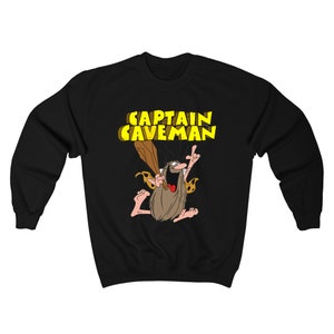Lustiger Captain Caveman Herren Marine Grau Schwarz Sweatshirt Gr. S bis 3XL