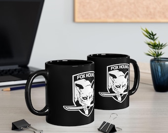 Fox Hound Logo Metal Gear Solid Special Force Group 11oz 15oz Black Mug