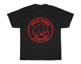 Chuck Norris Approved Karate Symbol Men's White Black T-Shirt Size S to 5XL