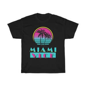 Miami Vice Action TV-Serie Don Johnson Herren Schwarz Navy T-Shirt Größe S bis 5XL