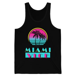 Miamistimme Action-TV-Serie Don Johnson Herren Schwarzes Tank Top Größe XS bis 2XL