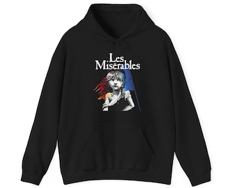 Sudadera con capucha azul marino y negra del musical de Broadway Los Miserables, tallas S a 5XL