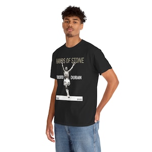 ROBERTO DURAN Hands of Stone Boxing Legend Herren T-Shirt Navy Schwarz Größe S bis 5XL
