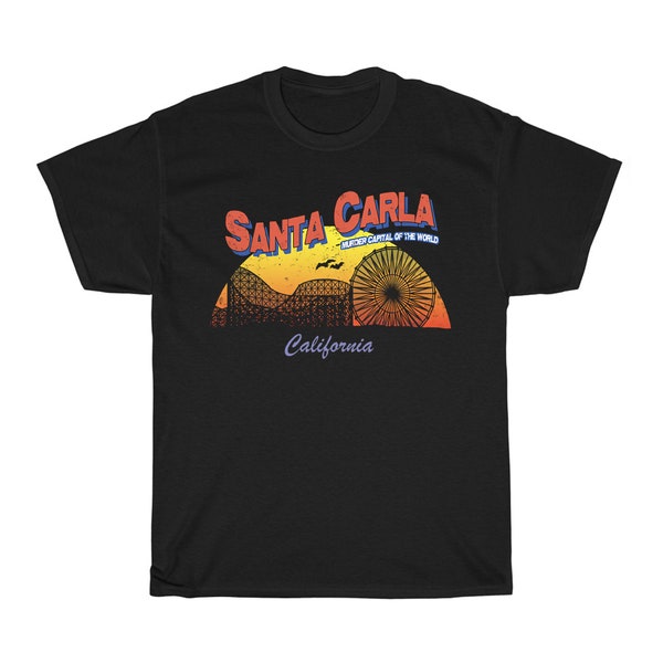 Santa Carla The Lost Boys Horror Movie Men's Black T-Shirt Size S to 5xl