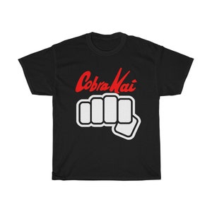Cobra Kai Karate Kid Punch Logo Men&#39;s Navy Black T-Shirt Size S to 5XL