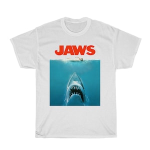 JAWS Deep Blue Sea Amity Island Men&#39;s Navy Black White T-Shirt Size S to 5XL