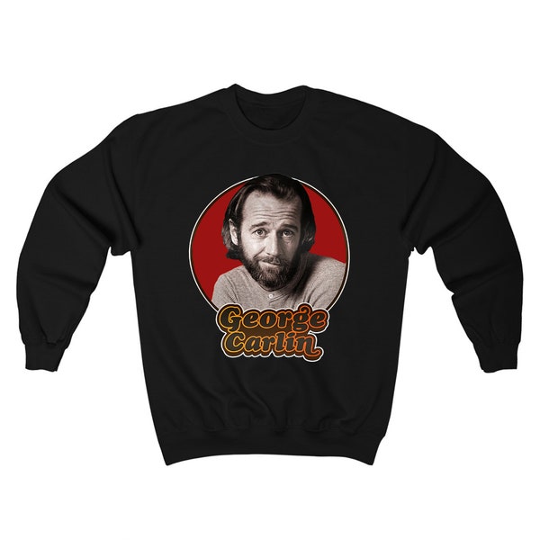 George Carlin Stand Up Comedy Icon Herren Weiß Grau Schwarz Sweatshirt Größe S bis 3XL