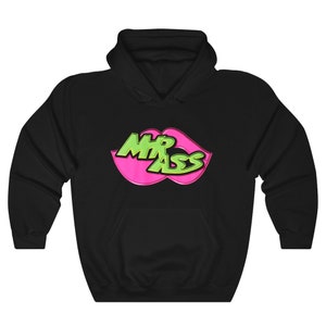 MR ASS Mr. Ass Retro Wrestling Icon Black Hoodie Sweatshirt Size S to 5XL