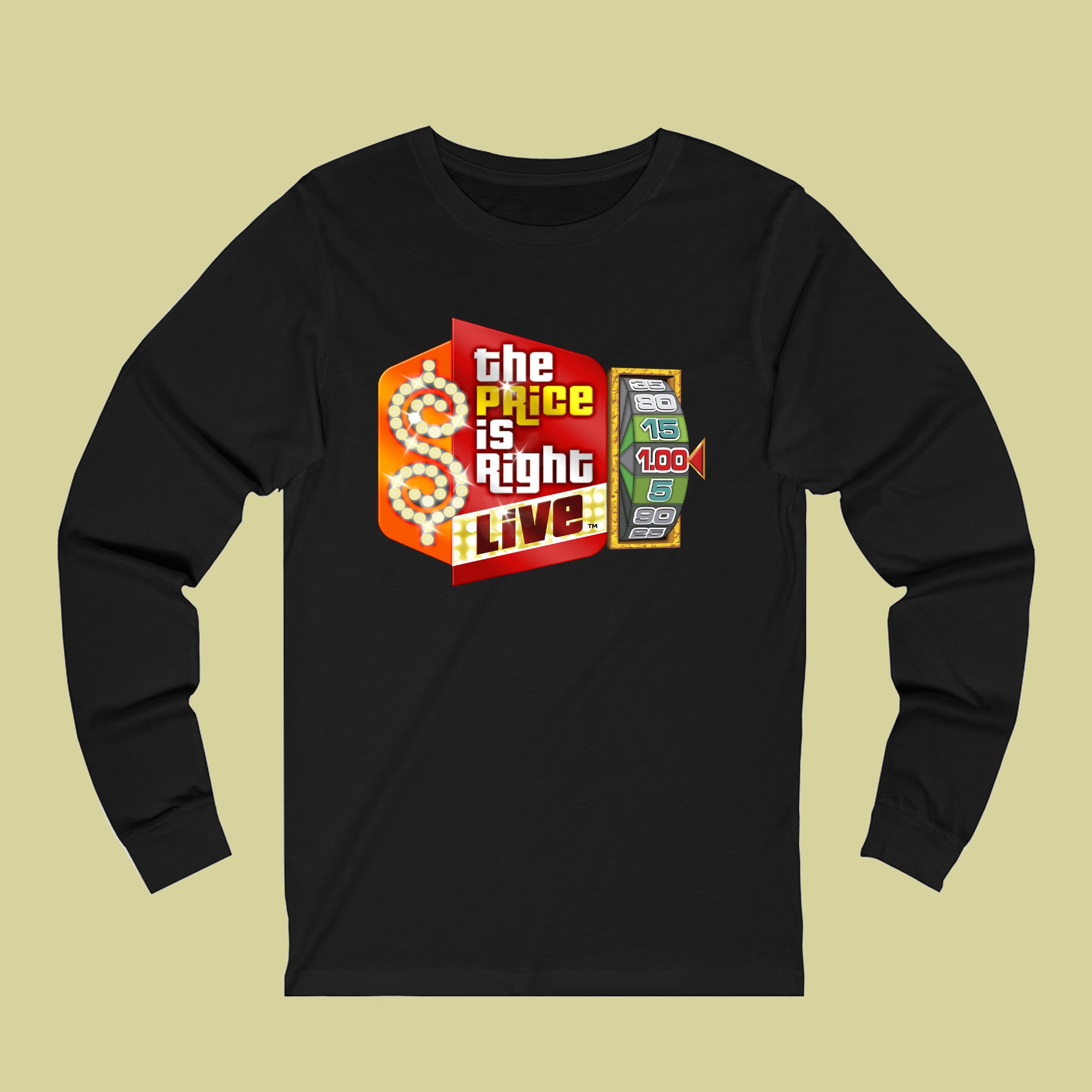Maglietta a maniche lunghe da uomo con logo dello show televisivo in diretta The Price Is Right, blu navy, grigio e nero, taglia dalla S alla 2XL