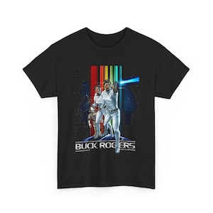 Buck Rogers Retro 70&#39;s Sci-Fi TV Show Men&#39;s Black T-Shirt Size S to 5XL