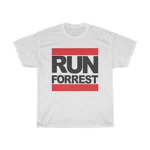 Run Forrest Run Forrest Gump Movie Men&#39;s White Blue T-Shirt Size S to 5XL