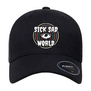 Daria Sick Sad World Eye Logo Men&#39;s Black Baseball Cap Hat Adult Size