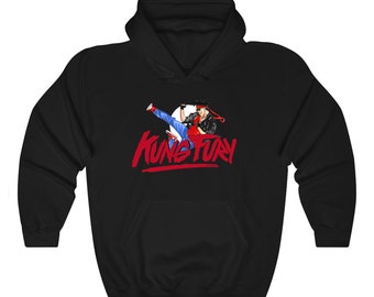Kung Fury Game Movie Action Men's Black Navy Hoodie Sweatshirt Size S to 5XL