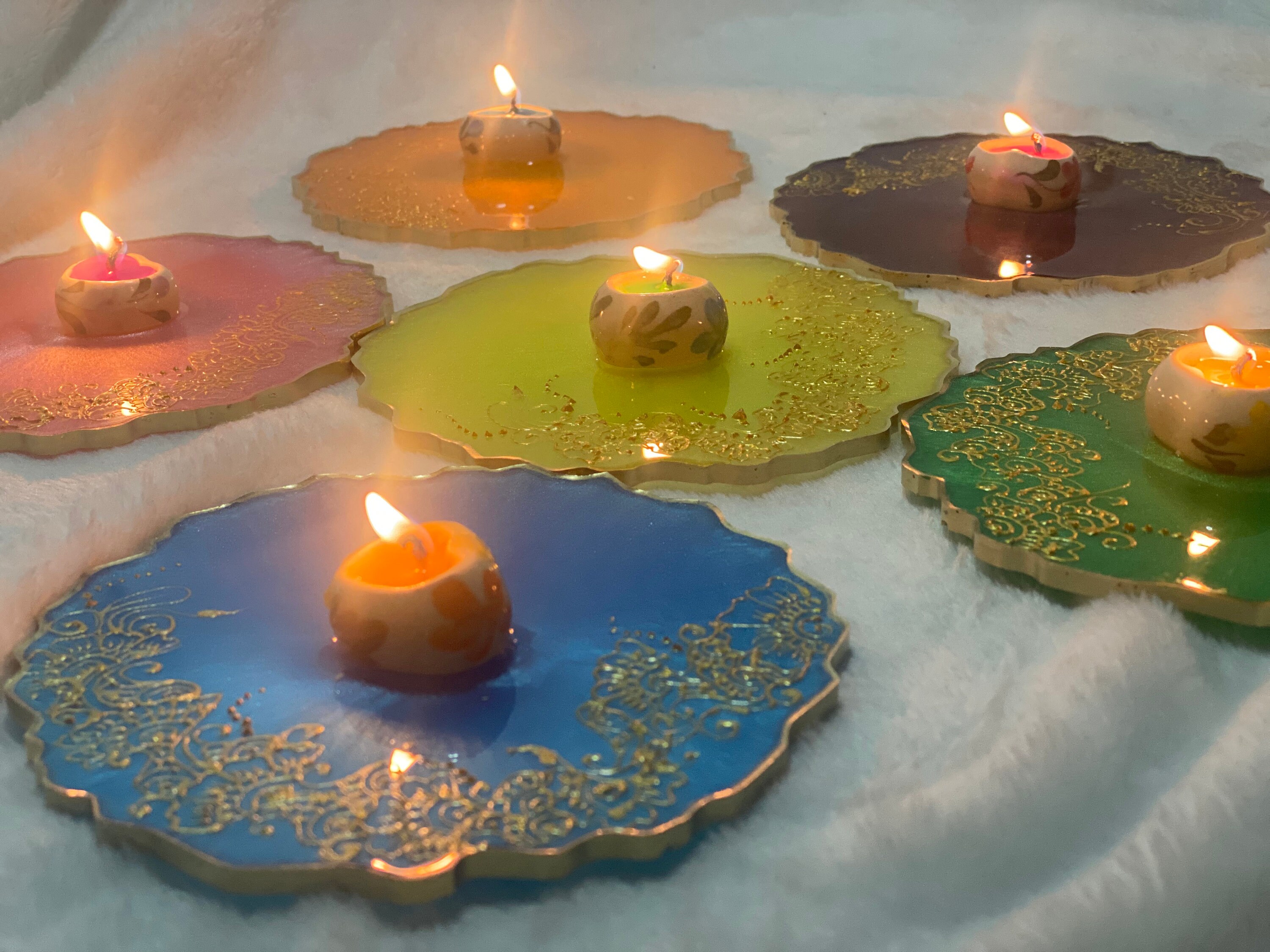 Henna Inspired Mehndi Resin Plates coaster Size4.5inches Etsy