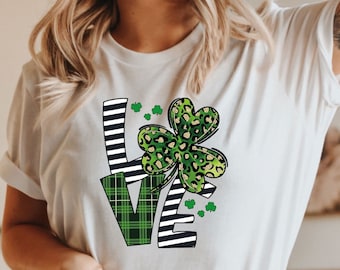 Chemise irlandaise, chemise de la Saint-Patrick, t-shirt de la Saint-Patrick pour les femmes, chemise de la Saint-Patrick pour les hommes, chance des Irlandais, amour trèfle