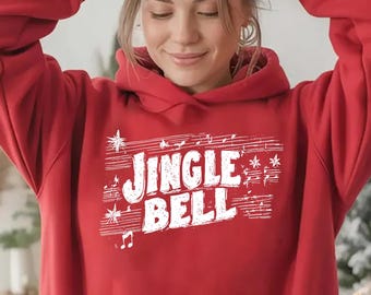 Sudadera con árbol de Navidad, Sudadera navideña, Camiseta navideña bonita, Camiseta festiva, Camiseta navideña para mujer, Jingle Bell 2025 (Hod)