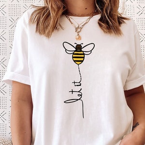 Camiseta &quot;Salva a las abejas&quot;, regalo de apicultor, camiseta de flores silvestres, camiseta para amantes de las abejas, camiseta para amantes de la naturaleza, &quot;Déjalo ser abeja&quot;