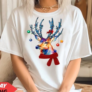 SANTA Claus Frohe Weihnachten T-Shirt Lustige Weihnachtsmannmütze Lächeln Retro Vintage Familie Urlaub Weihnachten Elfen Kostüm, Farbe Regen Deer (Tsrt)