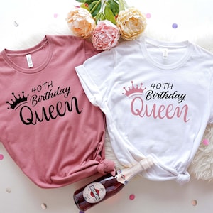 40th Birthday Queen TShirt for Women ,Birthday Queen Shirt Mum Lockdown Birthday Gift Shirt 2021 40th Birthday Gifts for Women Gifts for her