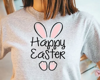 Bunny Shirt \ Floral Rabbit Shirt \ Spring T-shirt \ Easter T-shirt \ Bunny Shirt \ Animal Lover \ Happy Easter t shirt, Happy Easter 2