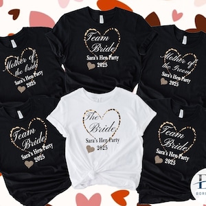Personalised Leopard Hen Party T Shirts, Team Bride T Shirt, Hen Party Shirt,Bachelorette Party Shirt, Bachelorette Shirt, Leopard Hen party