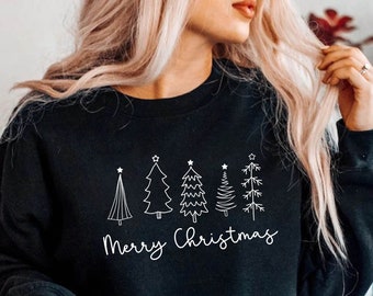 Sudadera con árbol de Navidad, sudadera navideña, linda camiseta navideña, camiseta festiva, camiseta navideña para mujer, ÁRBOL DE NAVIDAD 1 (SWT)