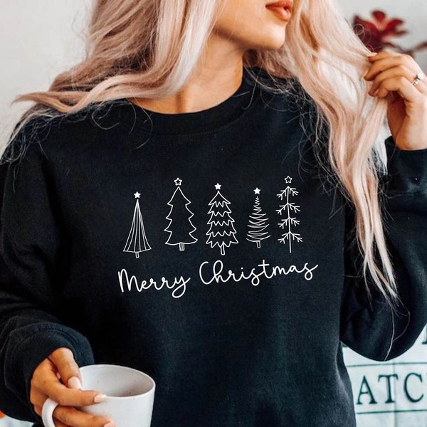 Kerstboom sweatshirt, kerst sweatshirt, leuk kerstshirt, vakantieshirt, dames kerstshirt, kerstboom 1 (SWT)