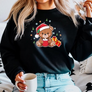 Christmas Jumper,Nightmare Before Xmass Top,reindeer, snowman, grinch,santa claus, Elf,festive holiday season, Christmas Teddy (SWT)