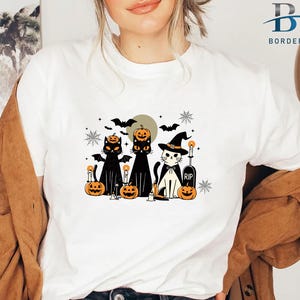 Witch Halloween shirt, ladies funny Halloween shirt,Halloween Gift,Cat Halloween Tee,Spider  T shirt , Halloween kids tee, Cat Halloween