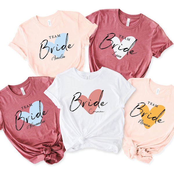 Personalised Hen Party T Shirts, Team Bride T Shirt, Hen Party Shirt, Bachelorette Party Shirt, Bachelorette Shirt, Colorful Heart Hen Party