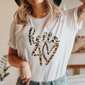 40. Geburtstag TShirt UK, Hallo 40 Geburtstag, 40. Geburtstag T-Shirts für Frauen Männer, personalisiertes Geburtstagsgeschenk für Mama Hallo 40 Leapord