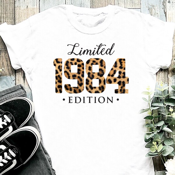 Tshirt 40e anniversaire Royaume-Uni, chemise d'anniversaire vintage 1984, T-shirts 40e anniversaire pour femmes hommes, cadeau d'anniversaire personnalisé, 1984 (Lapord neuf)